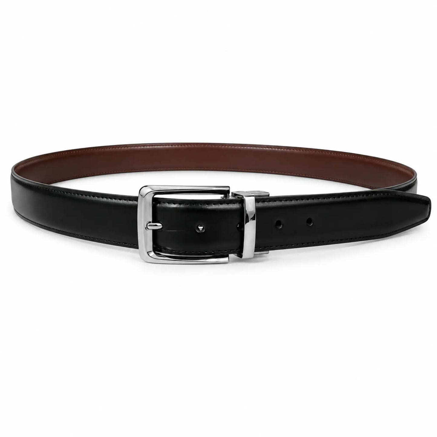 2 in 1 Reversible Leather Belt. Black and Brown