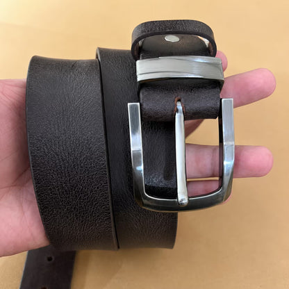 Men's Full-Grain, Pull-up Leather Casual Belt – 40mm, Walnut brown