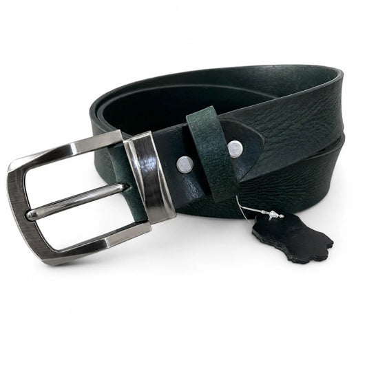 Men's Full-Grain, Pull-up Leather Casual Belt – 40mm, Green