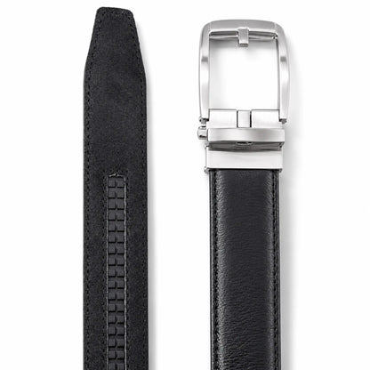 Smart Fit Auto Lock Genuine Leather Belt for Men – Adjustable Ratchet Belt - Black