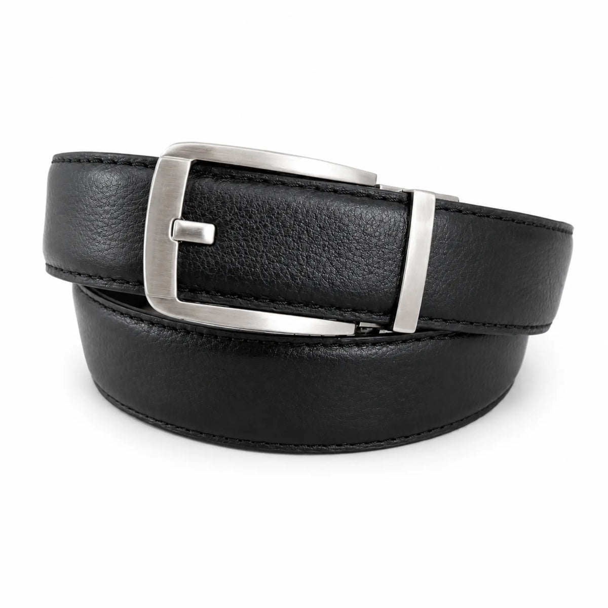 Smart Fit Auto Lock Genuine Leather Belt for Men – Adjustable Ratchet Belt - Black