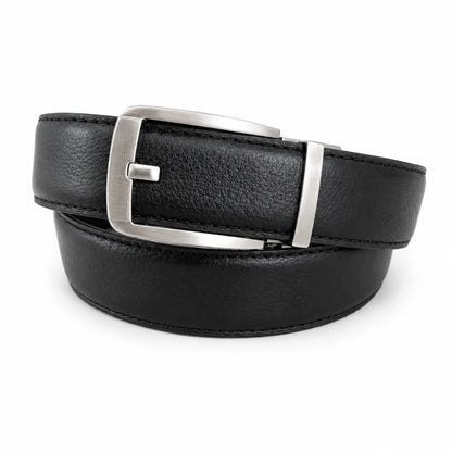 Smart Fit Auto Lock Genuine Leather Belt for Men – Adjustable Ratchet Belt - Black
