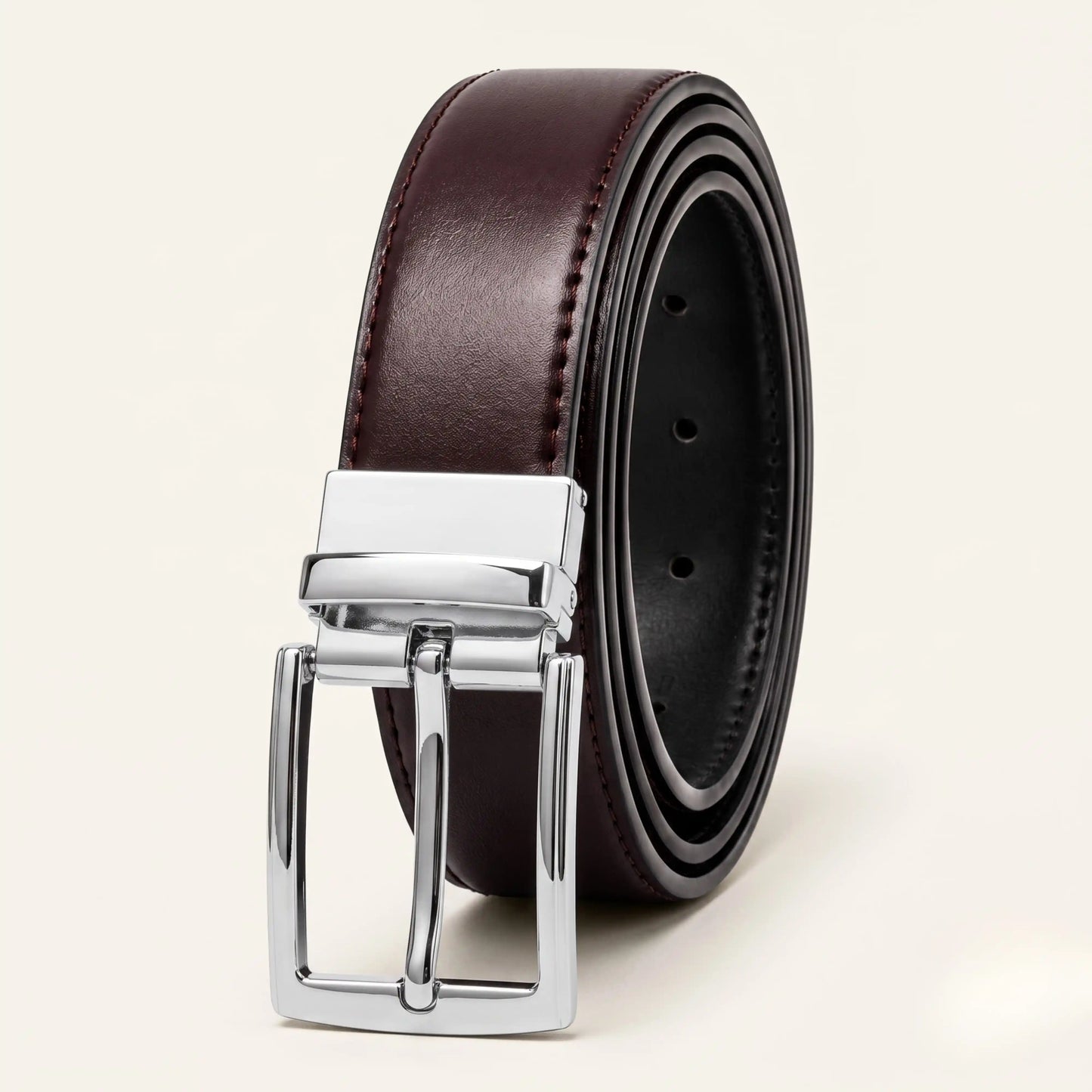 Premium Reversible Leather Belt – Black & Brown (2-in-1 Classic Edition)