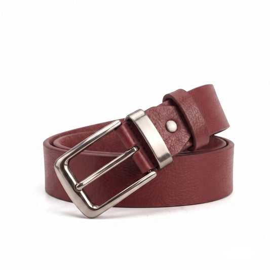 Men's Full-Grain Leather Casual Belt – 40mm, Marsala