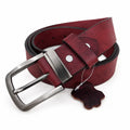 Men's Full-Grain, Pull-up Leather Casual Belt – 40mm, Marsala