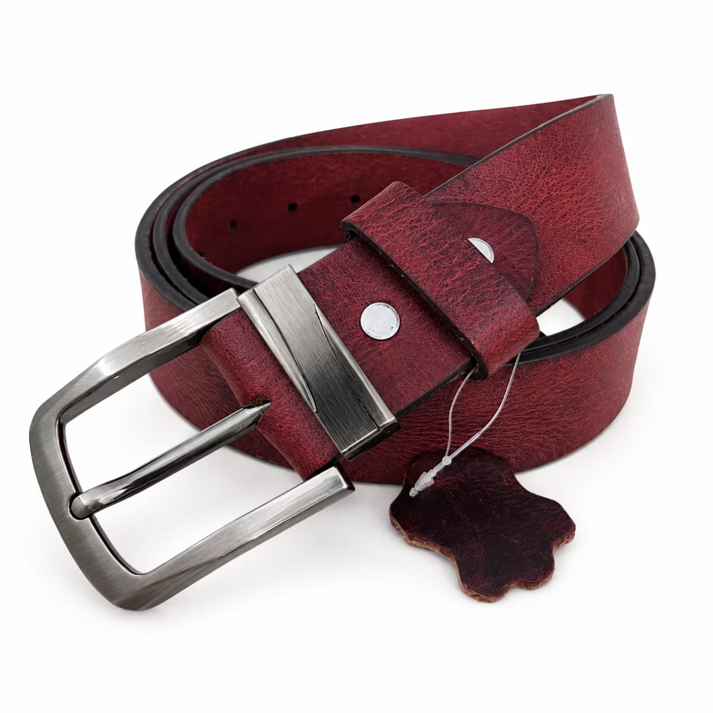 Men's Full-Grain, Pull-up Leather Casual Belt – 40mm, Marsala
