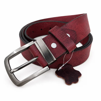 Men's Full-Grain, Pull-up Leather Casual Belt – 40mm, Marsala