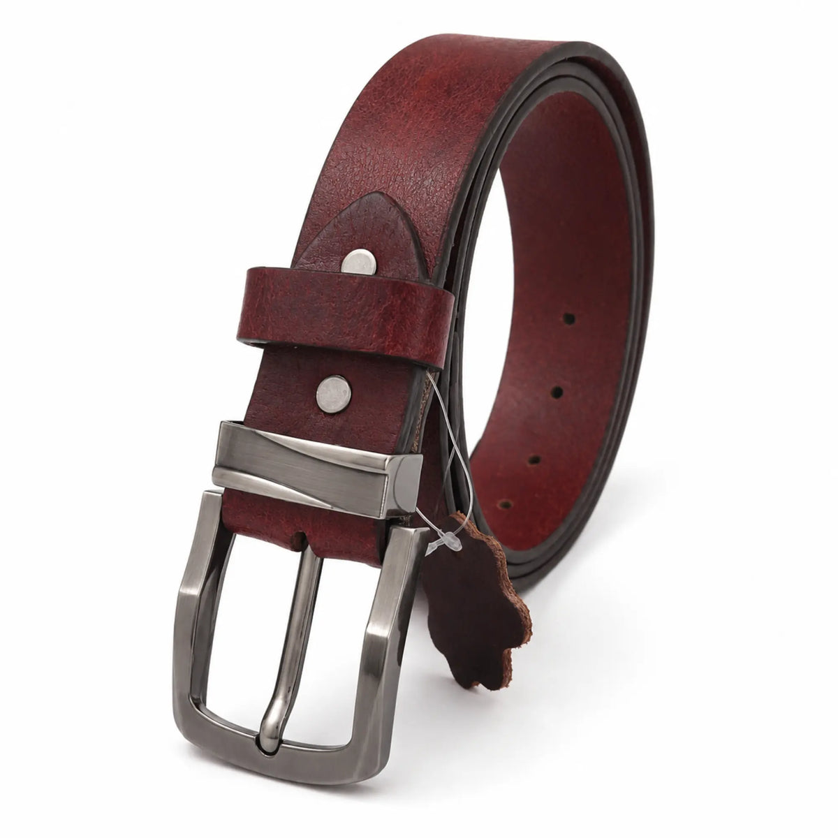 Men's Full-Grain, Pull-up Leather Casual Belt – 40mm, Marsala