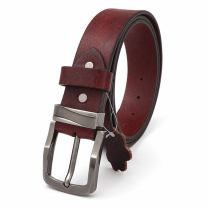 Men's Full-Grain, Pull-up Leather Casual Belt – 40mm, Marsala