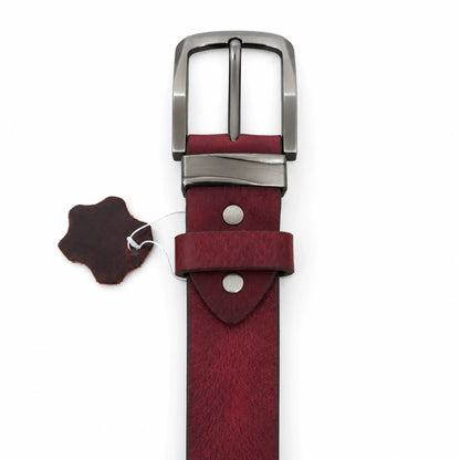 Men's Full-Grain, Pull-up Leather Casual Belt – 40mm, Marsala