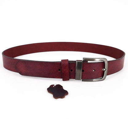 Men's Full-Grain, Pull-up Leather Casual Belt – 40mm, Marsala