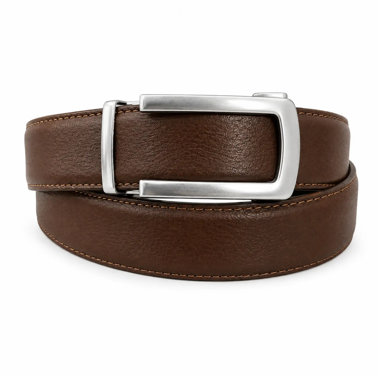 Men's Genuine Leather Ratchet Belt – Automatic Urban style Buckle, No hole belt