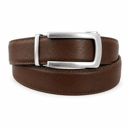 Men's Genuine Leather Ratchet Belt – Automatic Urban style Buckle, No hole belt