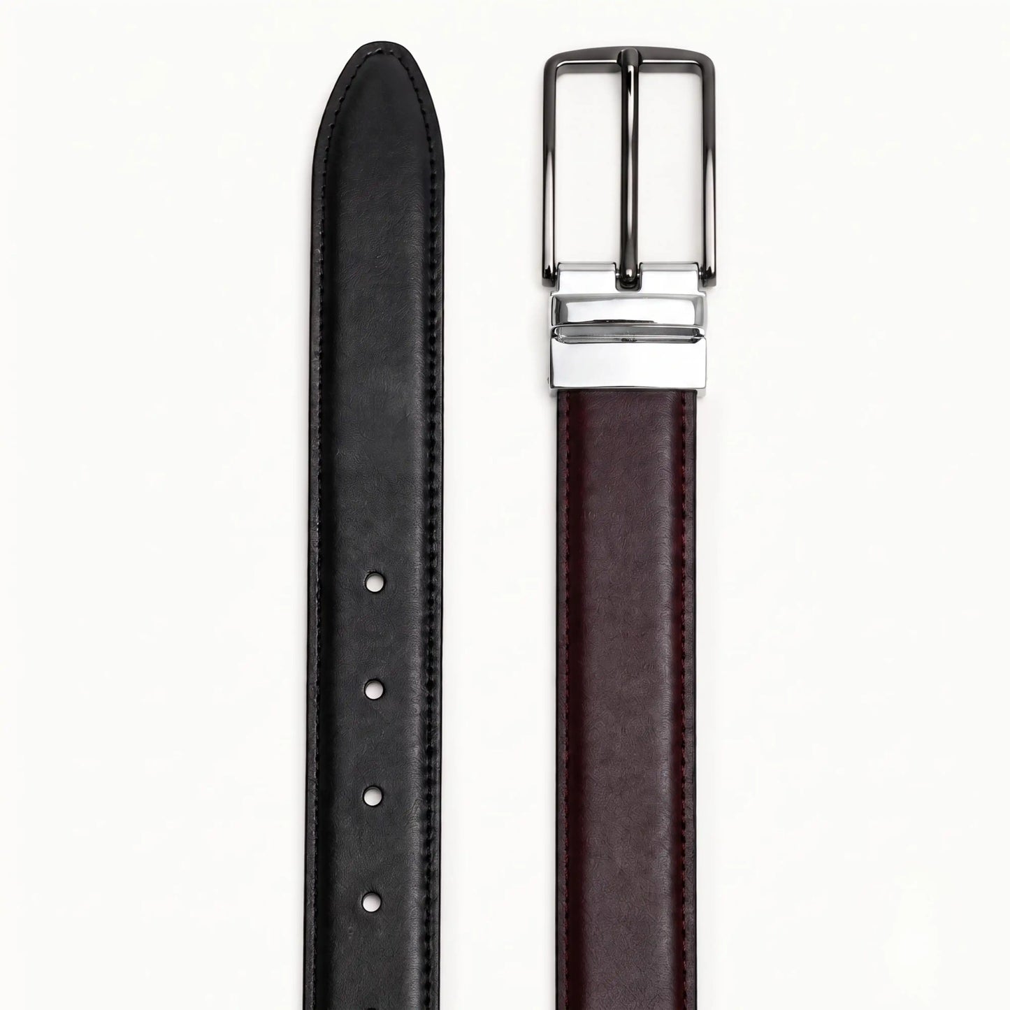 Premium Reversible Leather Belt – Black & Brown (2-in-1 Classic Edition)