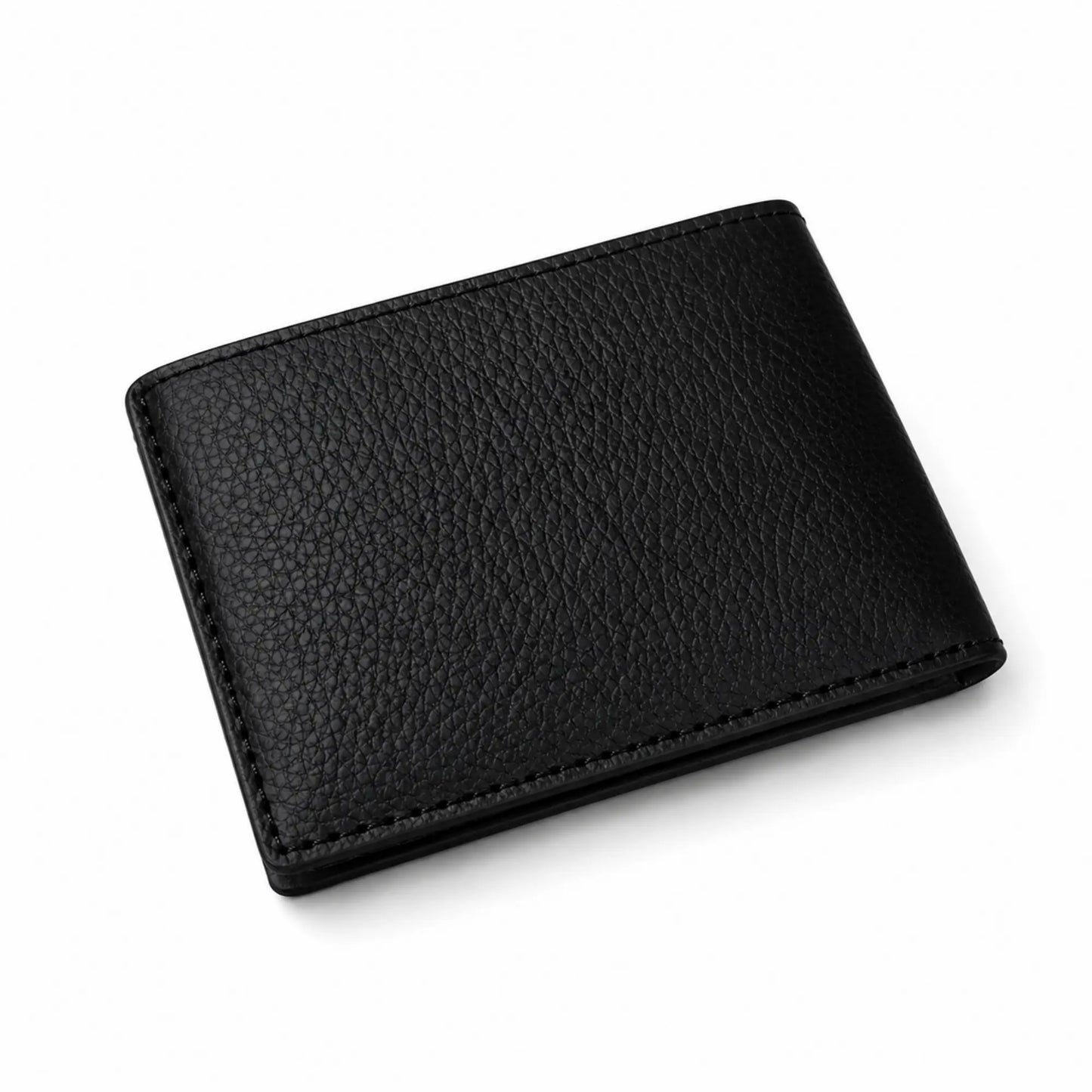 Men’s Genuine Leather Bifold Wallet in Black – Slim Minimalist Card Holder Wallet