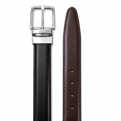 2 in 1 Reversible Leather Belt. Black and Brown