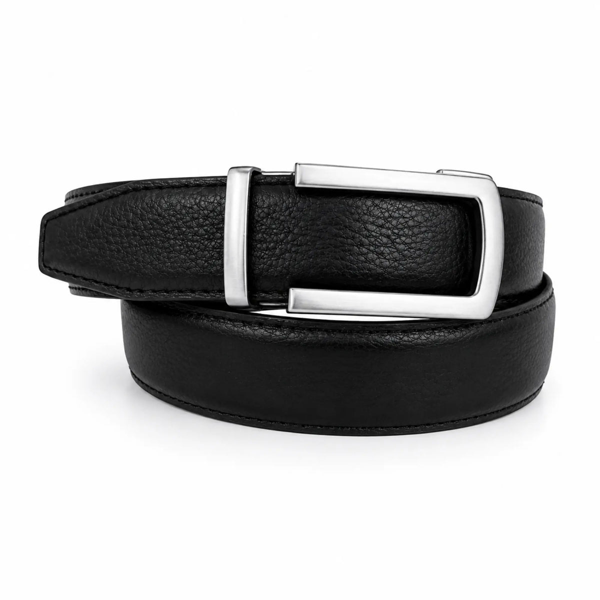 Men's Genuine Leather Ratchet Belt – Automatic Urban style Buckle, No hole belt