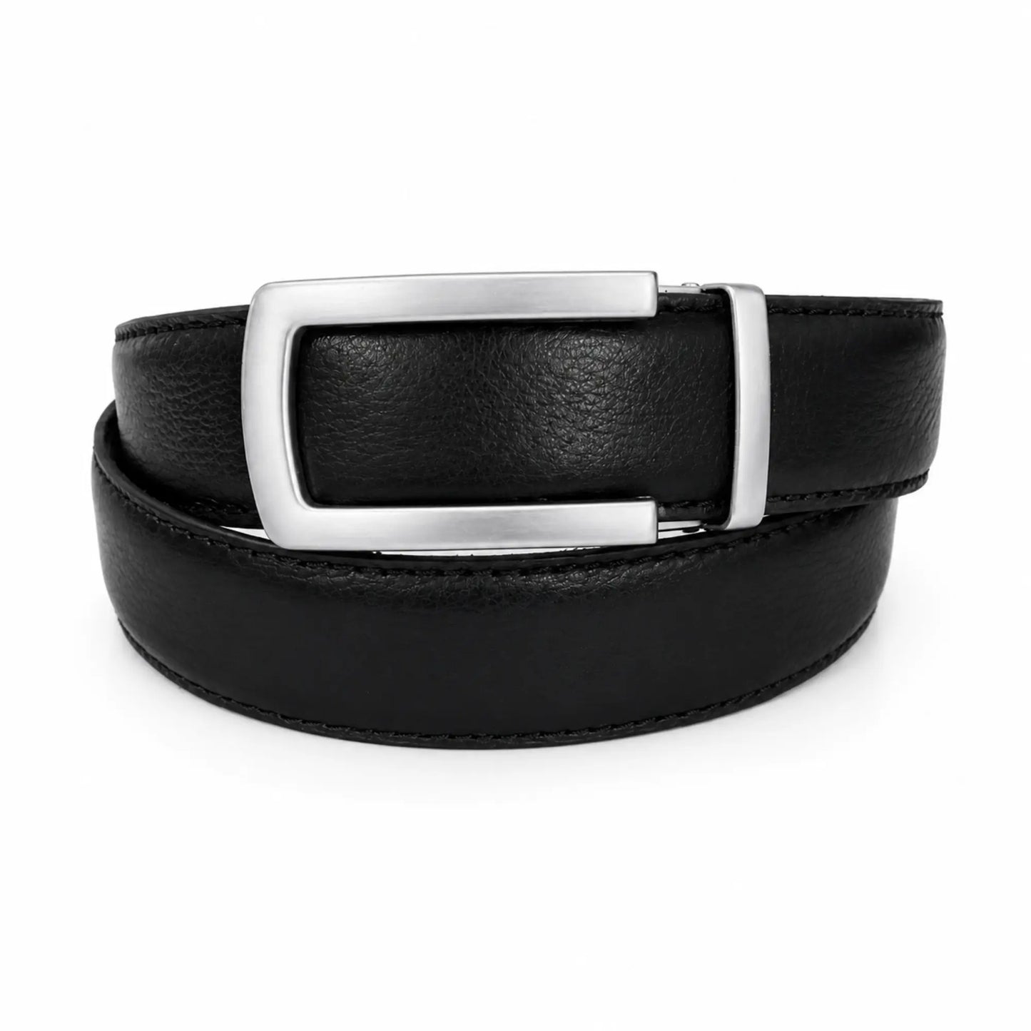 Men's Genuine Leather Ratchet Belt – Automatic Urban style Buckle, No hole belt