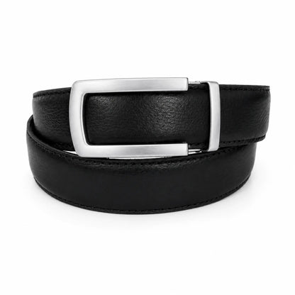 Men's Genuine Leather Ratchet Belt – Automatic Urban style Buckle, No hole belt