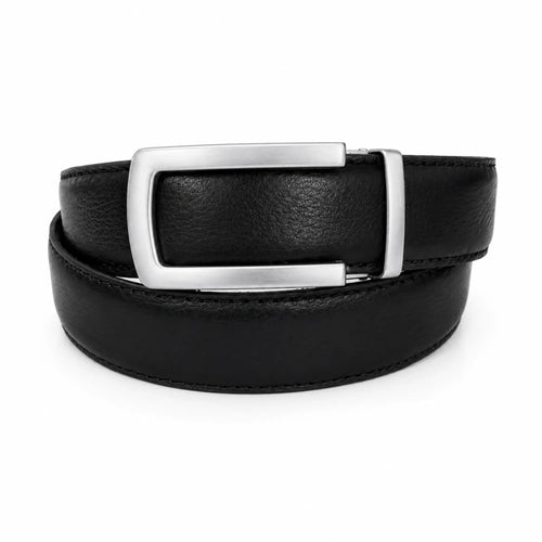 Men's Genuine Leather Ratchet Belt – Automatic Urban style Buckle, No hole belt