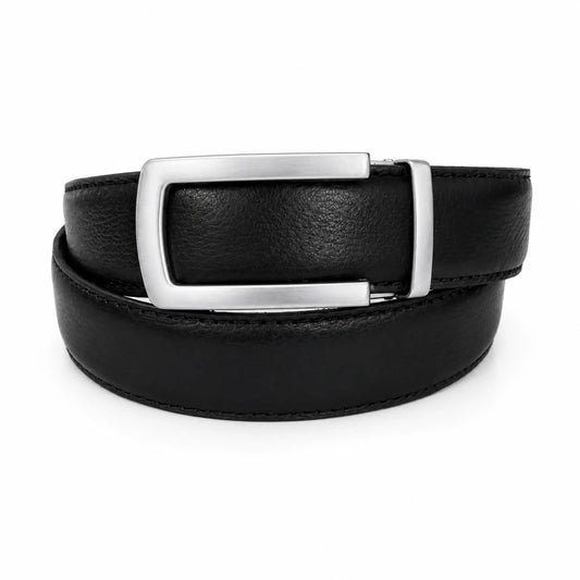 Men's Genuine Leather Ratchet Belt – Automatic Urban style Buckle, No hole belt