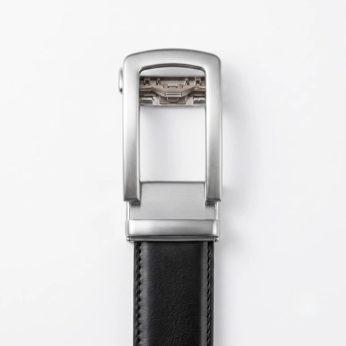 Men's Genuine Leather Ratchet Belt – Automatic Buckle, No Holes, Black & Brown