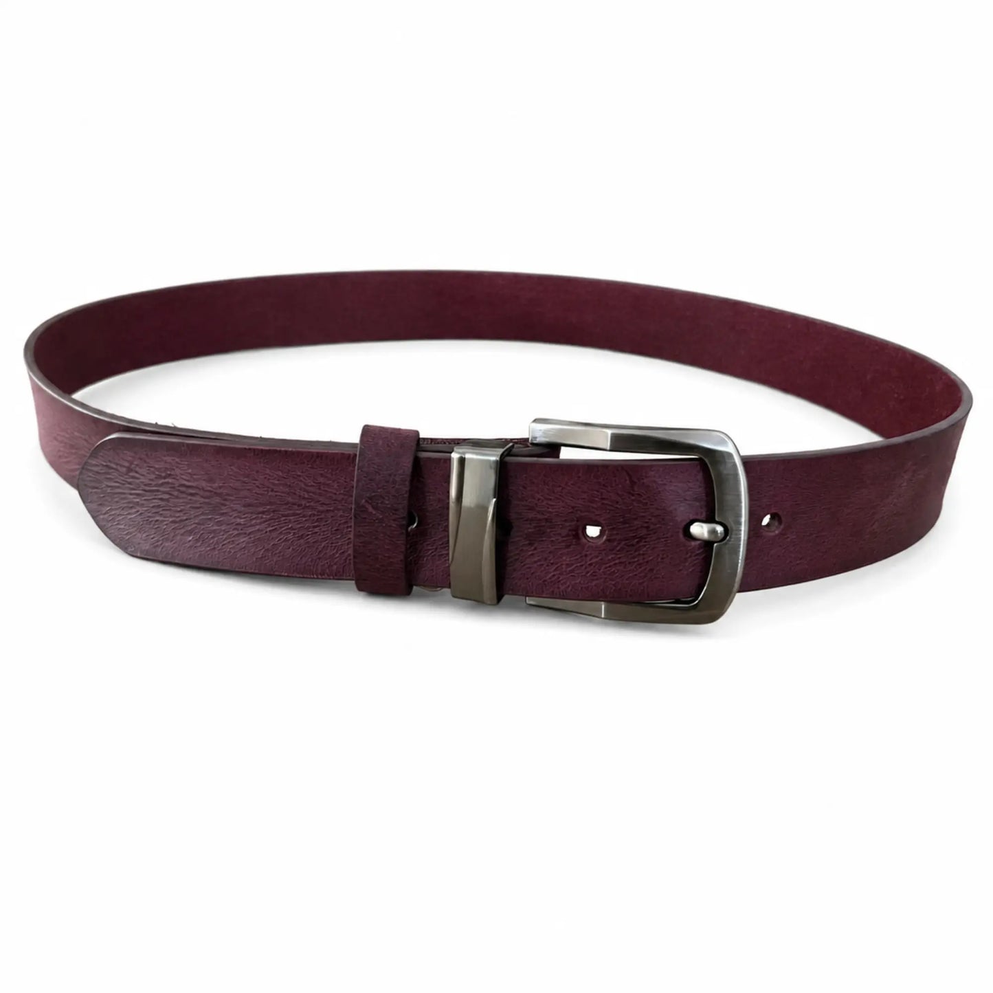 Men's Full-Grain, Pull-up Leather Casual Belt – 40mm, Burgundy