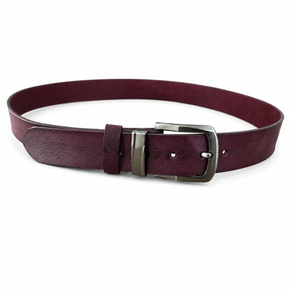 Men's Full-Grain, Pull-up Leather Casual Belt – 40mm, Burgundy
