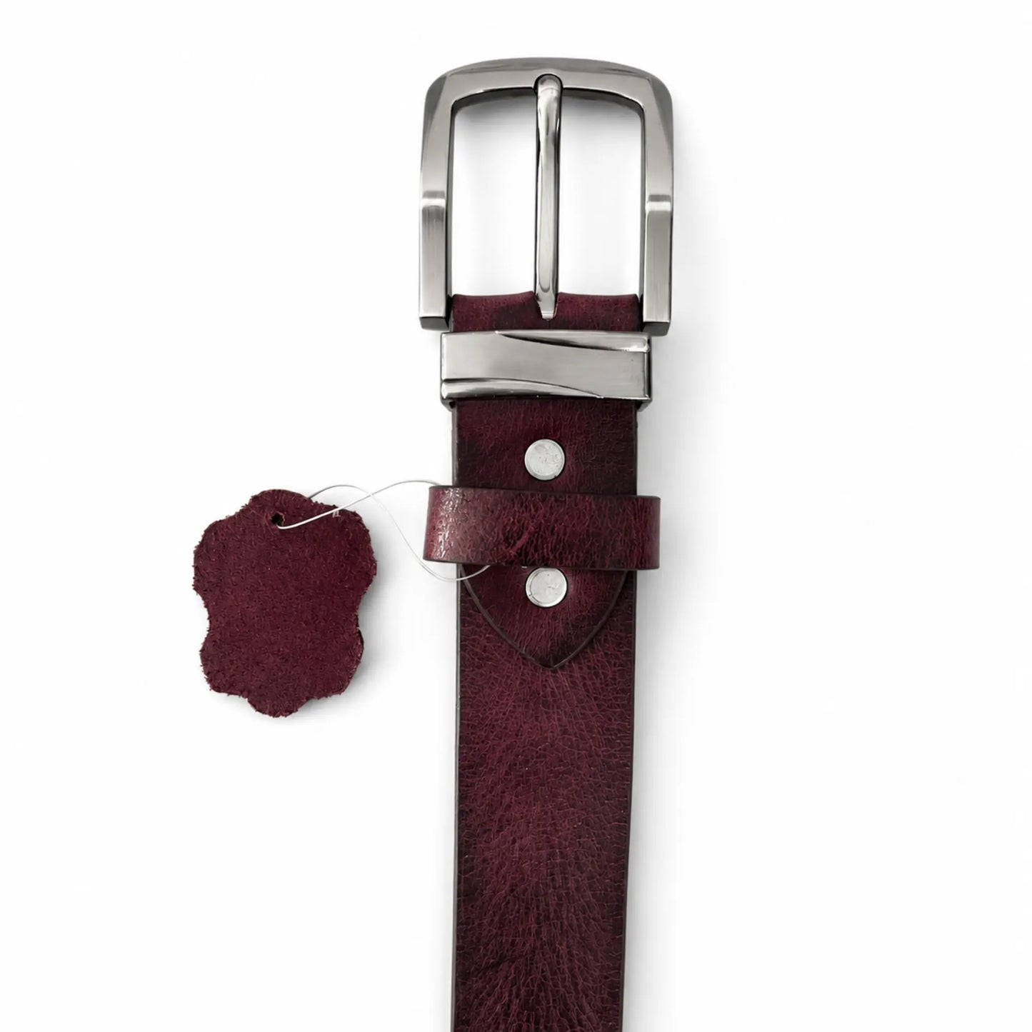 Men's Full-Grain, Pull-up Leather Casual Belt – 40mm, Burgundy