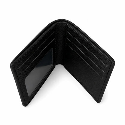 Men’s Genuine Leather Bifold Wallet in Black – Slim Minimalist Card Holder Wallet