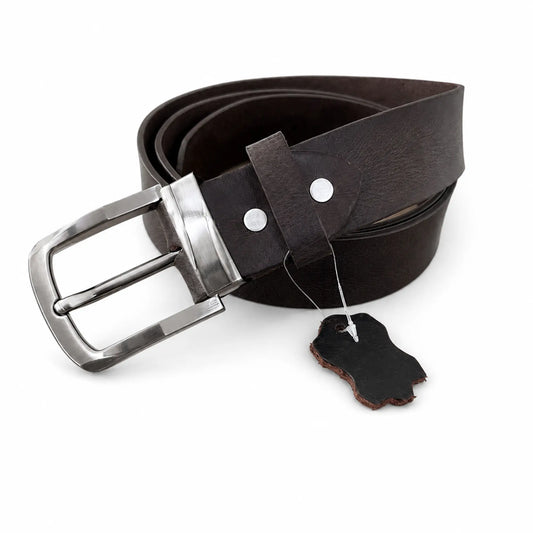 Men's Full-Grain, Pull-up Leather Casual Belt – 40mm, Walnut brown