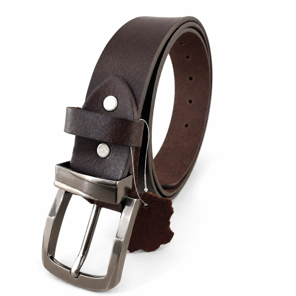 Men's Full-Grain, Pull-up Leather Casual Belt – 40mm, Walnut brown