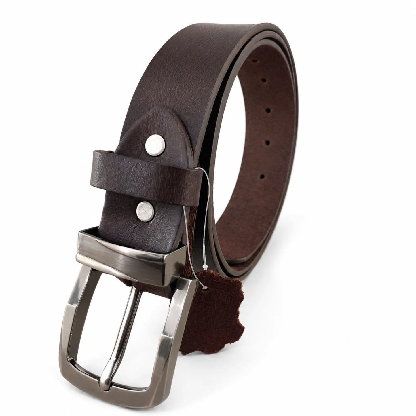 Men's Full-Grain, Pull-up Leather Casual Belt – 40mm, Walnut brown