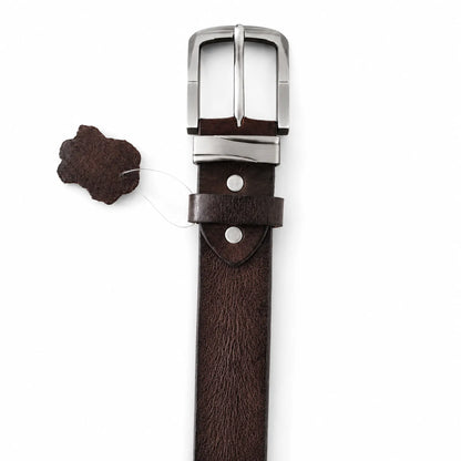Men's Full-Grain, Pull-up Leather Casual Belt – 40mm, Walnut brown