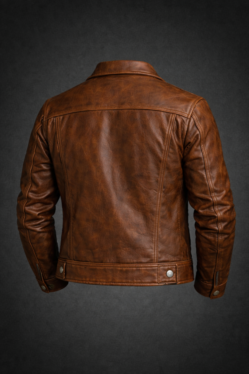 Buffalo Leather Brown Jacket – Premium Genuine Leather Biker Style for Men