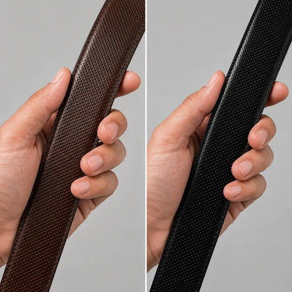 Reversible Perforated Leather Belt — 2-in-1 Black & Brown