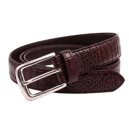 Elite Crocodile Texture Leather Belt – Premium Formal Edition