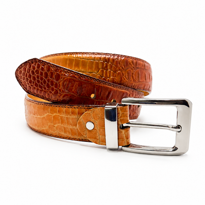 Premium Crocodile Texture Leather Belt – Genuine Leather | Leather Factor