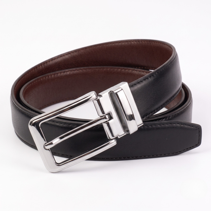 Premium Reversible Leather Belt – Black & Brown (2-in-1 Classic Edition)