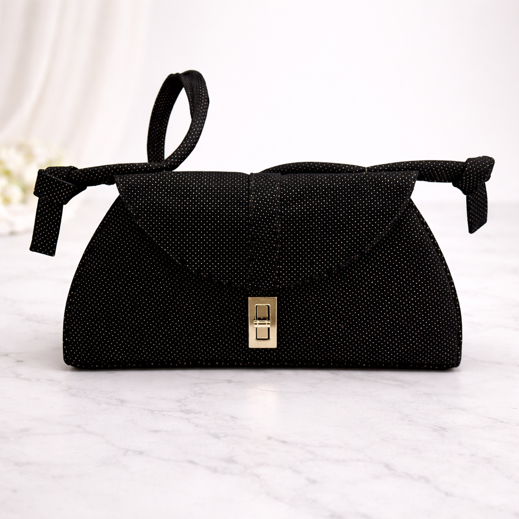 Ladies Suede Handbag – Elegant Zip Closure Soft Texture Everyday Shoulder Bag (Black)