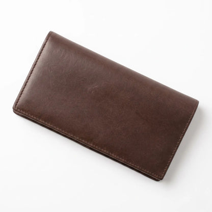 Long Wallet for Men — Full-Grain Leather, 8 Card Slots, ID Window | Dark Brown