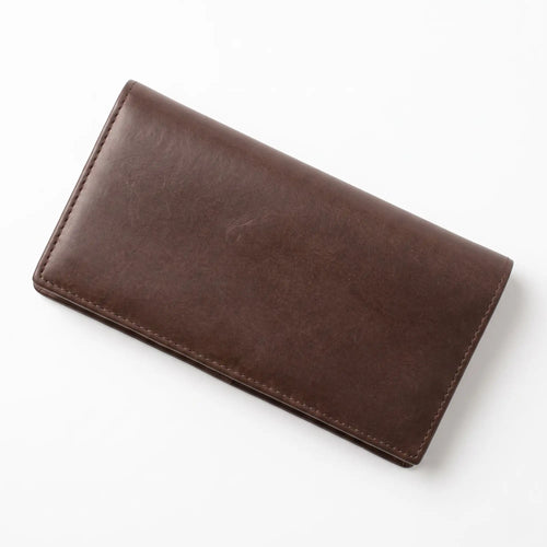 Long Wallet for Men — Full-Grain Leather, 8 Card Slots, ID Window | Dark Brown