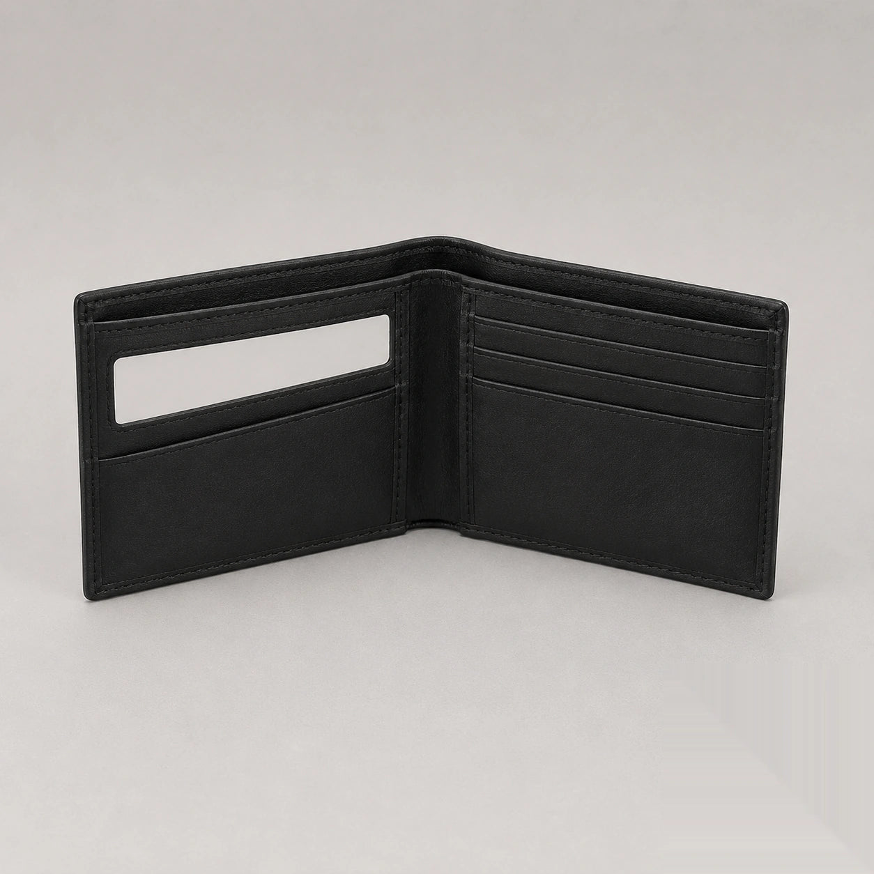 Genuine Leather Wallet for Men – Slim Bifold with ID Window | Black & Brown