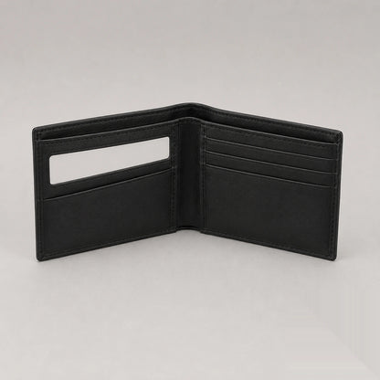 Genuine Leather Wallet for Men – Slim Bifold with ID Window | Black & Brown