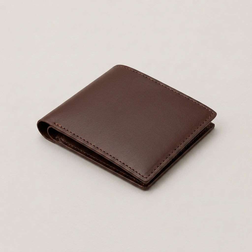 Genuine Leather Wallet for Men – Slim Bifold with ID Window | Black & Brown