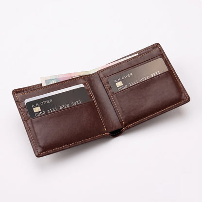 Mens Premium Leather Wallet - Crocodile Embossed Two-Tone Design