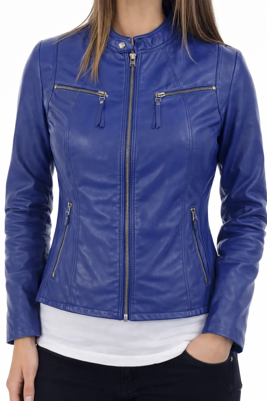 Slim Fit Leather Jacket for Women, 100% genuine sheep leather, Casual Jacket