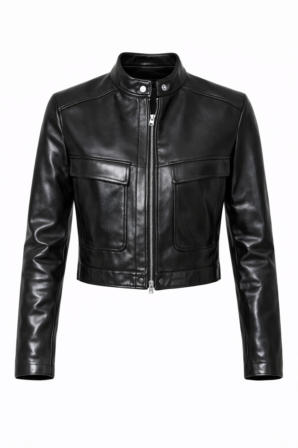 Women’s Cow Leather Biker Jacket – Asymmetrical Zip Closure Moto Style Slim Fit