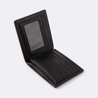 Croc-Embossed Leather Bifold Wallet — Men's, Black & Brown